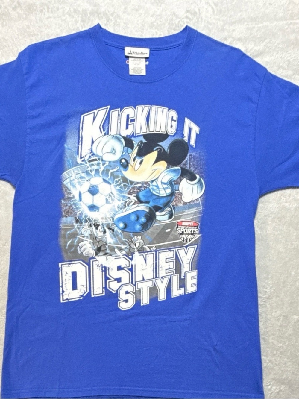 Disney Blue Mickey Mouse Soccer Graphic Tee